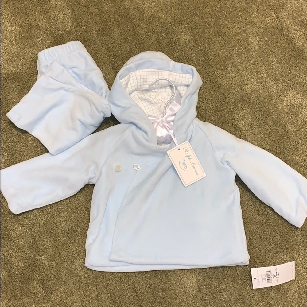 Baby boy velour track outfit.